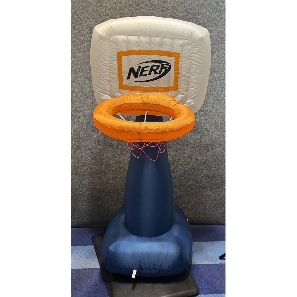 NERF AirHoop Kids Inflatable Basketball Hoop Set - 4.5', Blue/Orange/White